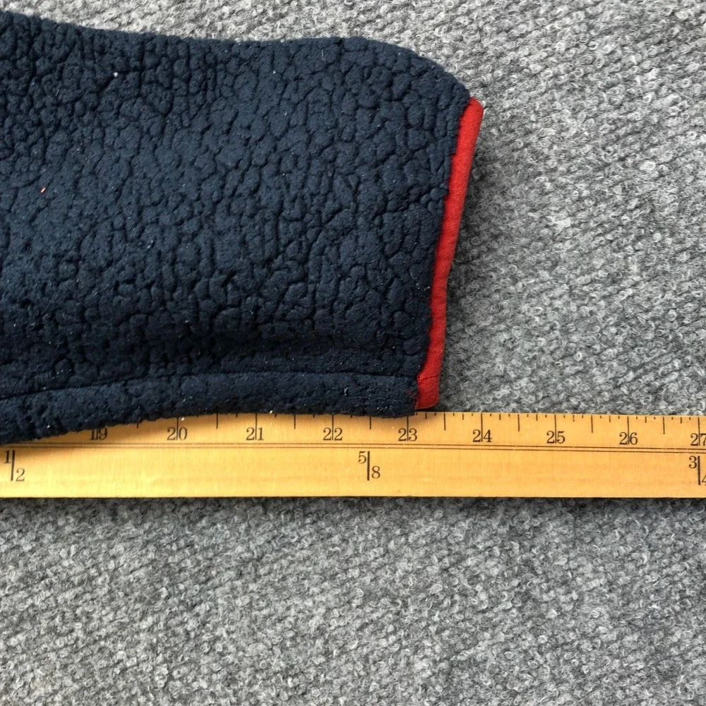 The North Face Mens Campshire Sherpa Fleece Anorak Hoodie Navy Blue Red Large